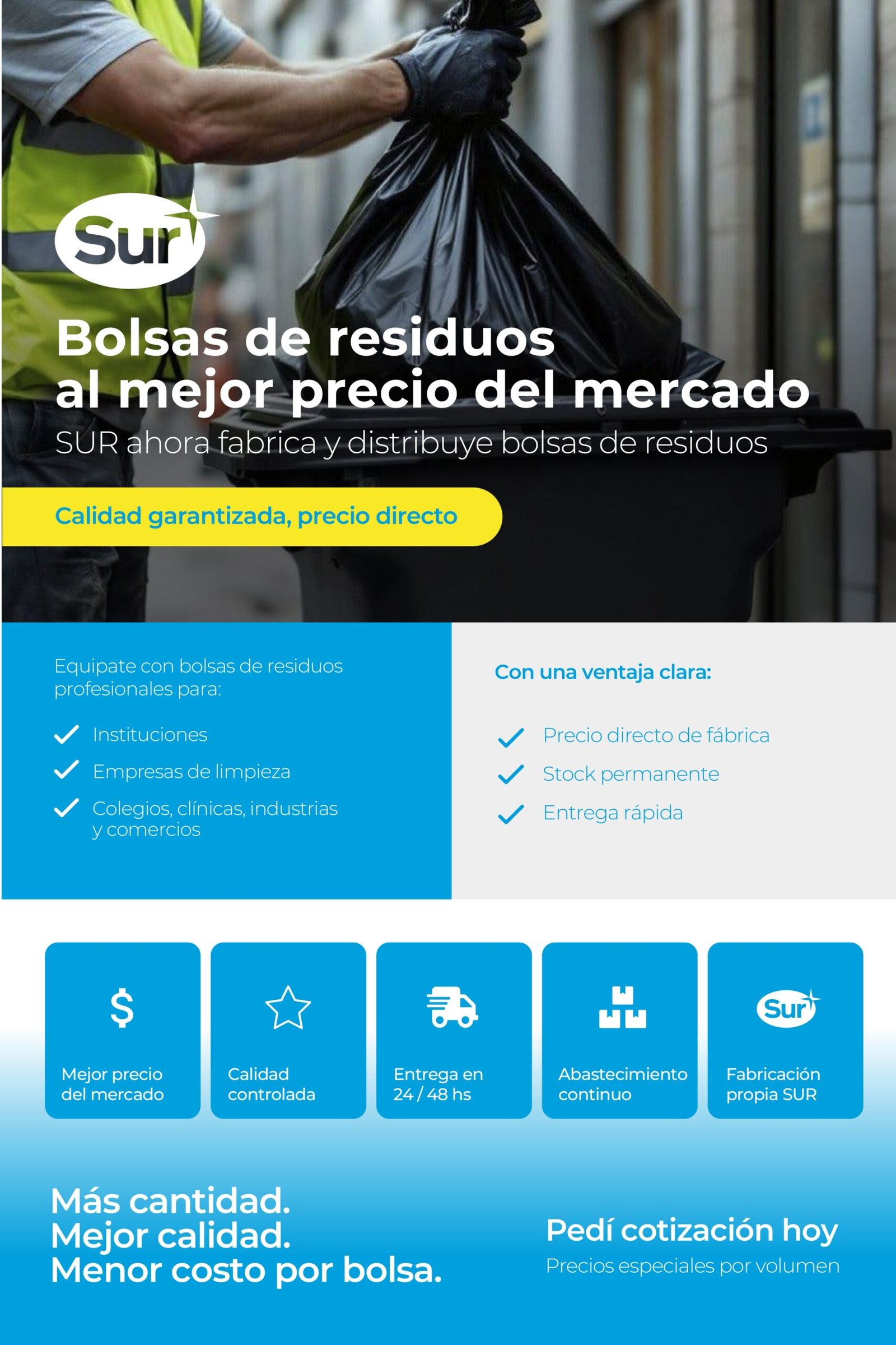 En este momento estás viendo Bolsas de residuos profesionales: ¿Por qué elegir fabricación directa y stock permanente?